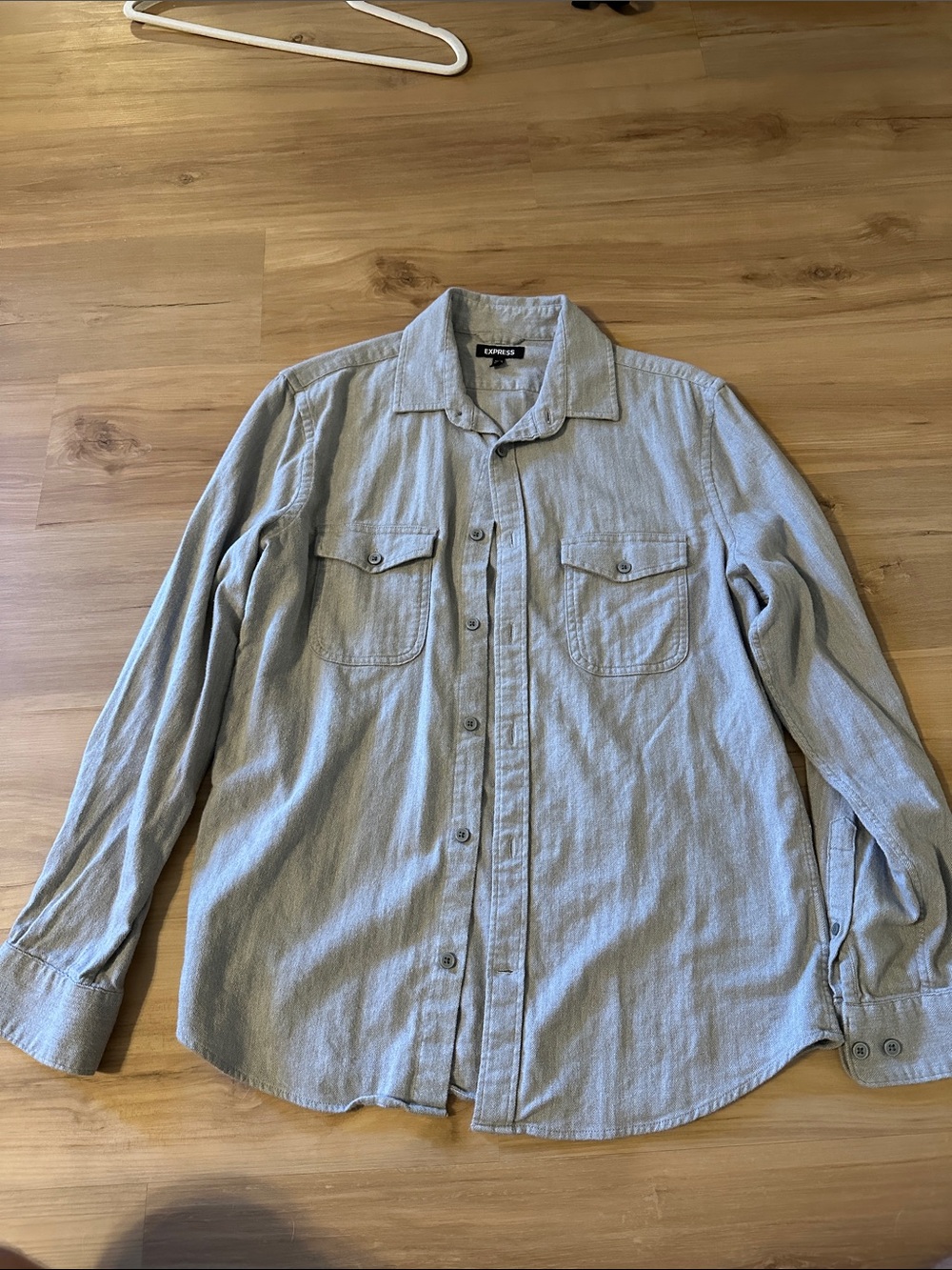 Express Light Blue Long Sleeve Button-Up Shirt